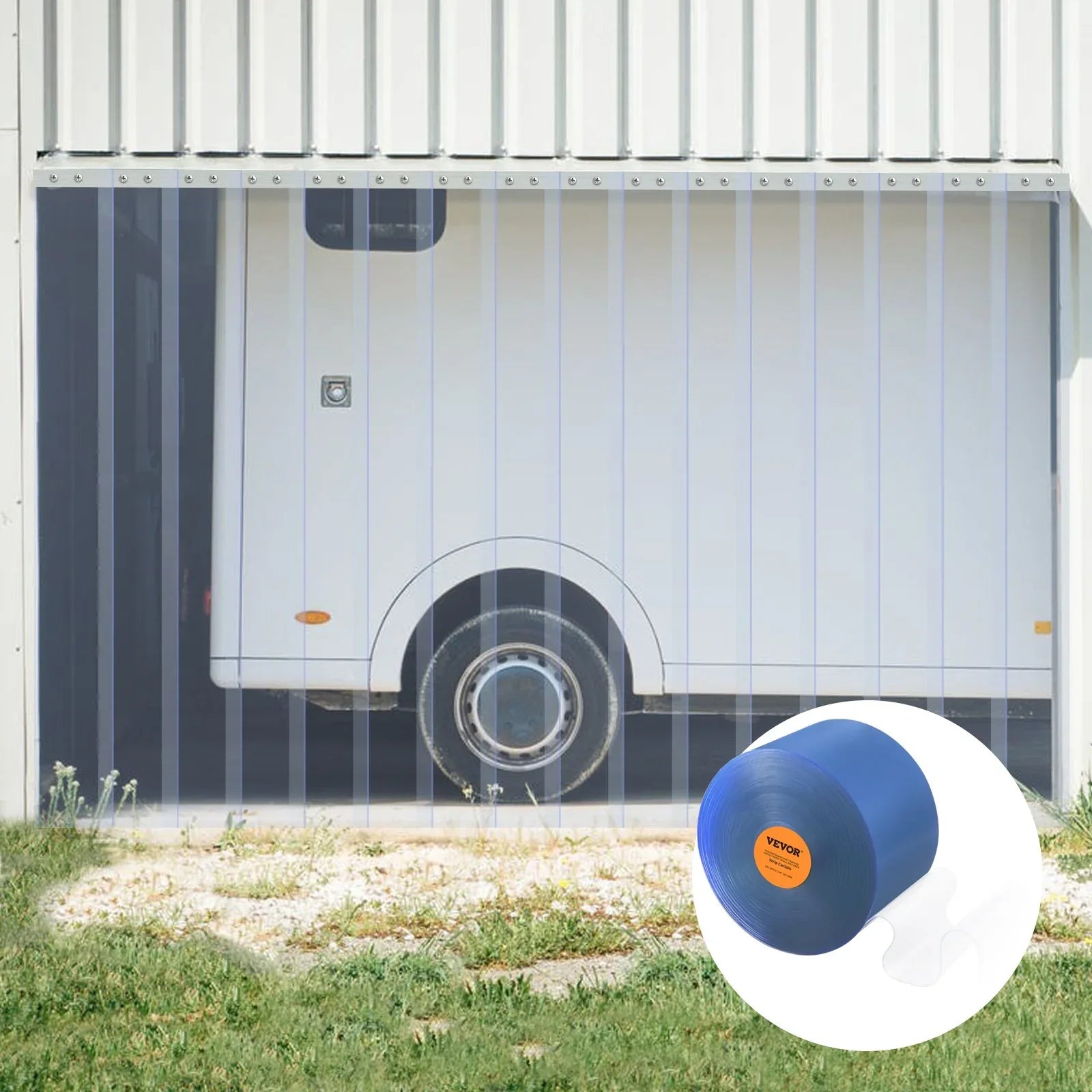 VEVOR Strip Curtain, 2500 cm L x 30.5 cm W x 3 mm Thickness, Clear PVC Smooth Curtain Strip Door Bulk Roll, Plastic Door Strips for Doorways of Supermarket, Garage, Warehouse, Barn, Pet Animal House - Mekamart Australia