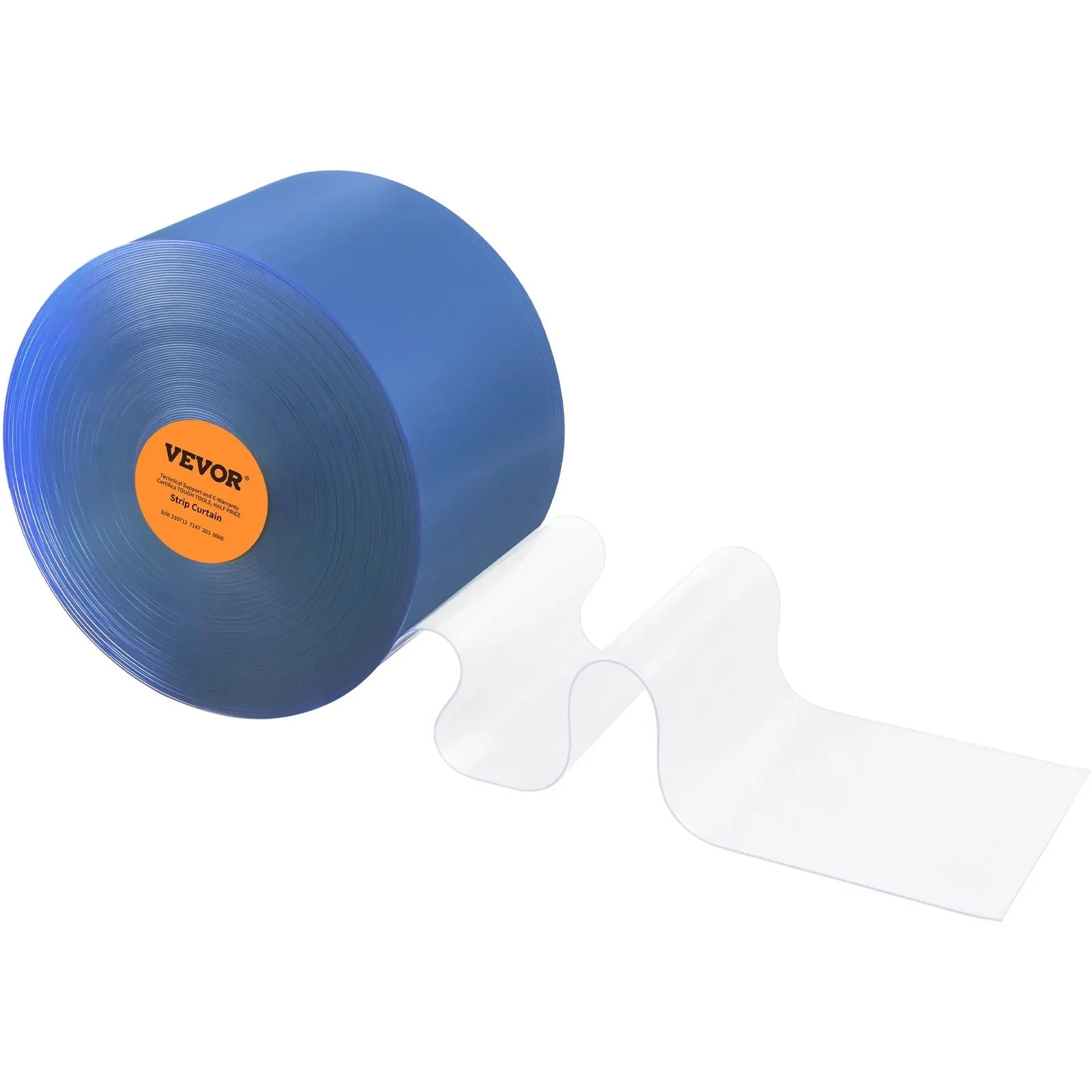 VEVOR Strip Curtain, 3048 cm L x 30.5 cm W x 3 mm Thickness, Clear PVC Smooth Curtain Strip Door Bulk Roll, Plastic Door Strips for Doorway of Supermarket, Garage, Warehouse, Barn, Pet Animal House - Mekamart Australia