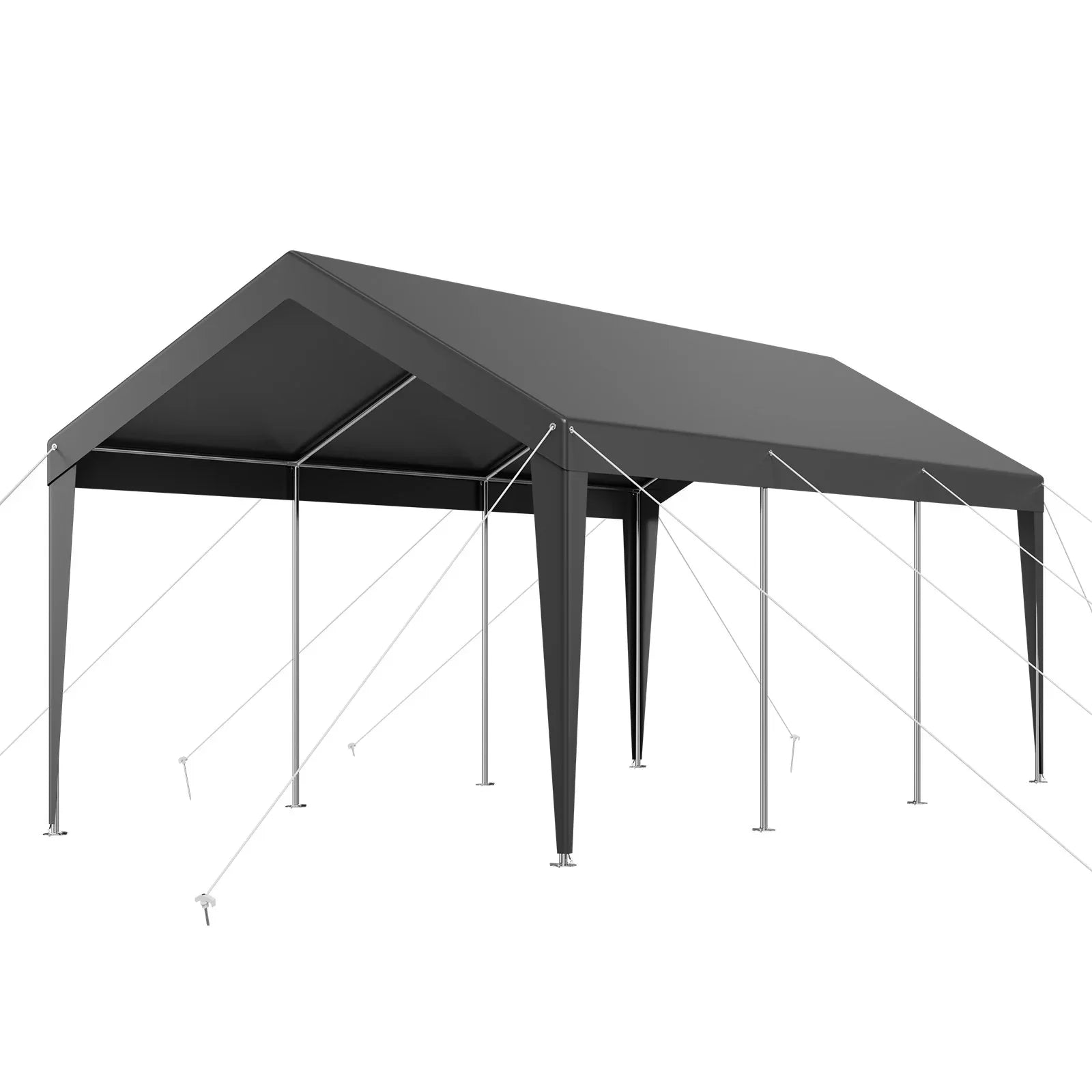 VEVOR Carport Car Canopy 10 x 20 FT Heavy Duty Portable Car Shelter Tent Grey - Mekamart Australia