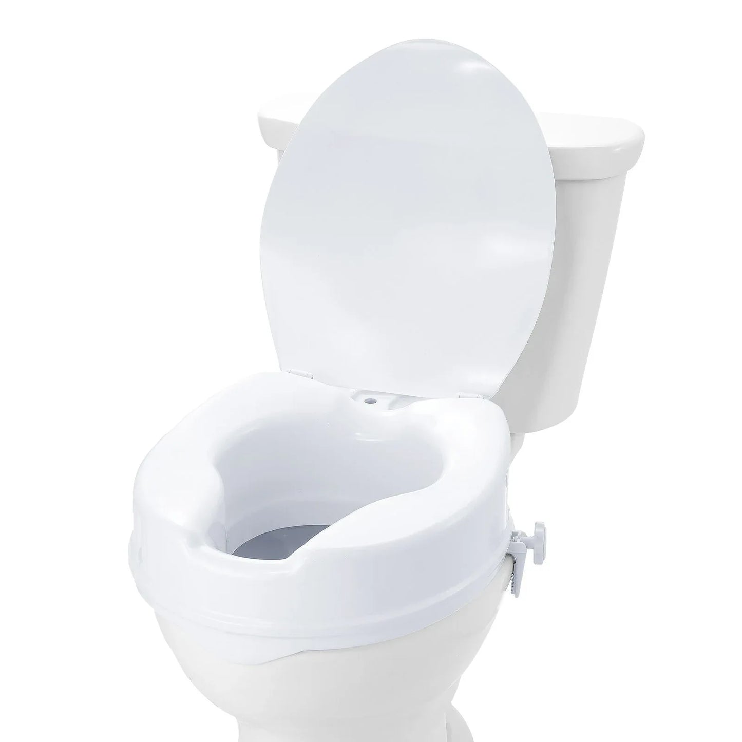 VEVOR Raised Toilet Seat, 100 mm Height Raised, 136 kg Weight Capacity, Universal Toilet Seat Riser, Screw Rod Locking, with Toilet Seat, for Elderly, Handicap, Patient, Pregnant, Medical - Mekamart Australia