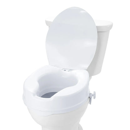 VEVOR Raised Toilet Seat, 100 mm Height Raised, 136 kg Weight Capacity, Universal Toilet Seat Riser, Screw Rod Locking, with Toilet Seat, for Elderly, Handicap, Patient, Pregnant, Medical - Mekamart Australia