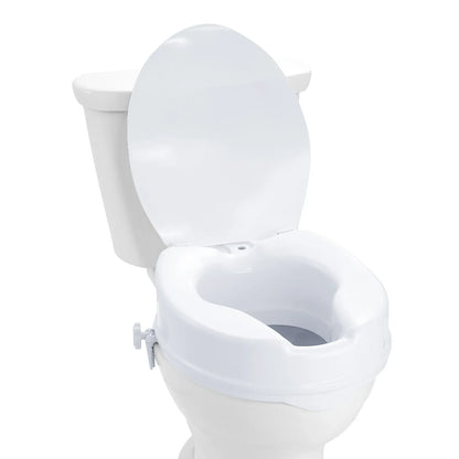 VEVOR Raised Toilet Seat, 100 mm Height Raised, 136 kg Weight Capacity, Universal Toilet Seat Riser, Screw Rod Locking, with Toilet Seat, for Elderly, Handicap, Patient, Pregnant, Medical - Mekamart Australia