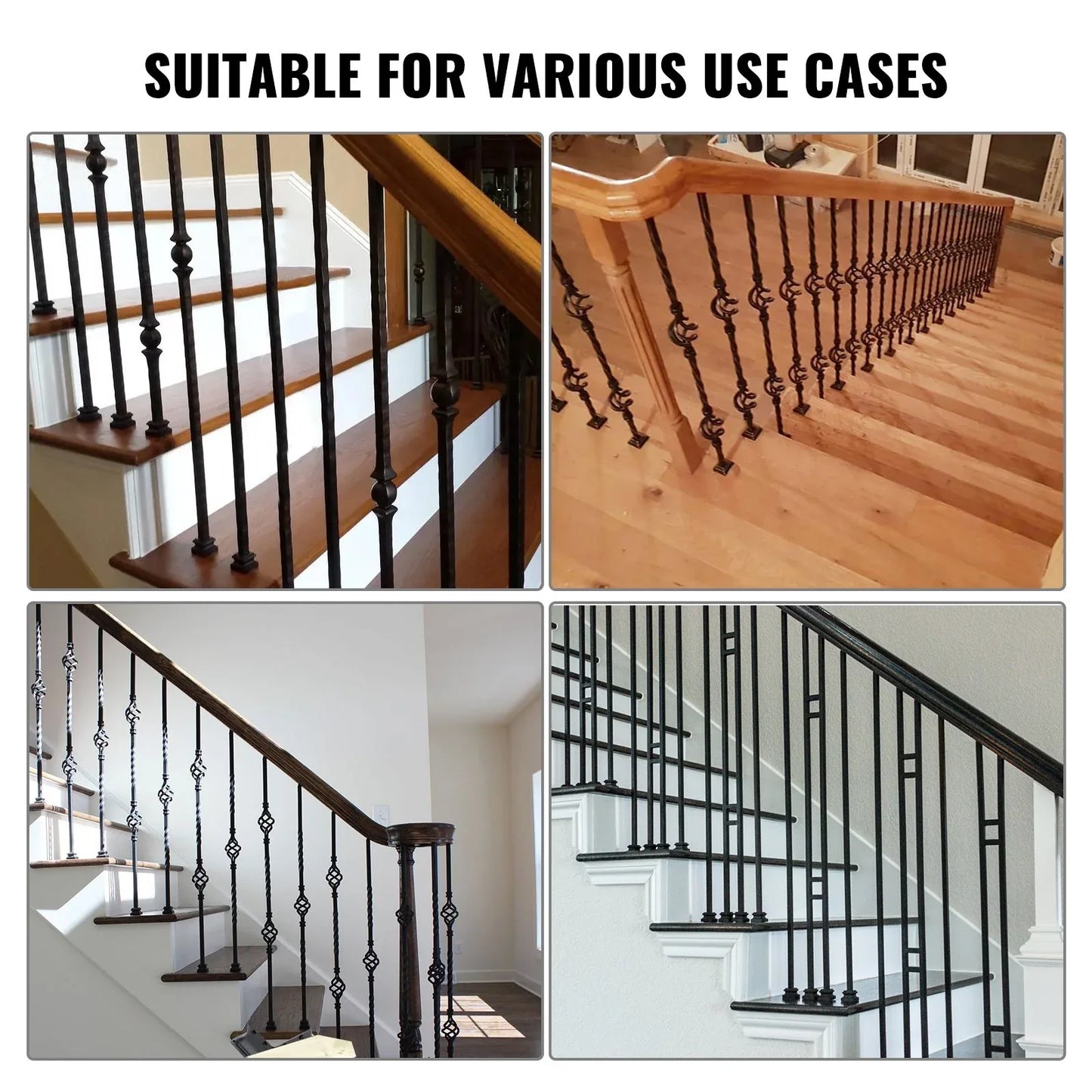 VEVOR 50 PCS Aluminum Alloy Baluster Flat Shoes Wrought Spindles for Staircase - Mekamart Australia