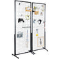 VEVOR 2' x 5.6' Grid Wall Panels Tower, 2 Packs Wire Gridwall Display Racks with T-Base Floorstanding, Double Side Gridwall Panels for Art Craft Shows, Retail Display with Extra Clips and Hooks - Mekamart Australia