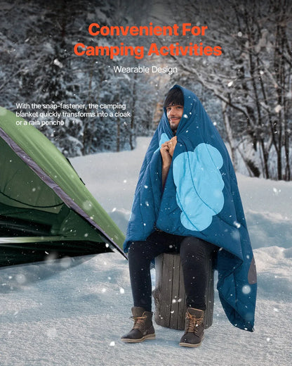 VEVOR Camping Blanket 1.9 m x 1.32 m Wearable Warm Stadium Blanket Outdoor - Mekamart Australia
