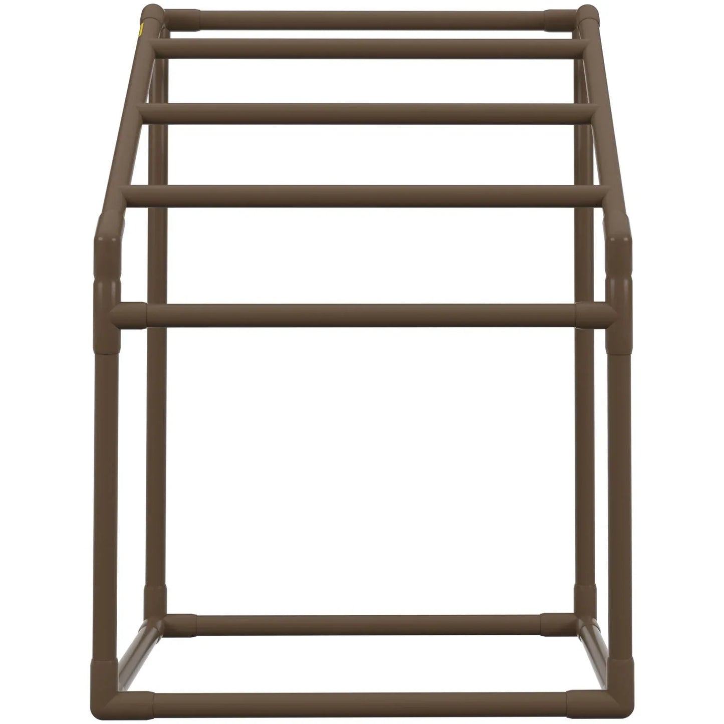 VEVOR Pool Towel Rack, 5 Bar, Brown, Freestanding Outdoor PVC Trapedozal Poolside Storage Organizer, Include 8 Towel Clips, Mesh Bag, Hook, Also Stores Floats and Paddles, for Beach, Swimming Pool - Mekamart Australia