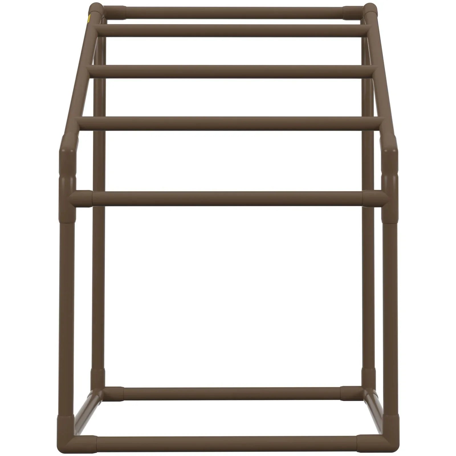 VEVOR Pool Towel Rack, 5 Bar, Brown, Freestanding Outdoor PVC Trapedozal Poolside Storage Organizer, Include 8 Towel Clips, Mesh Bag, Hook, Also Stores Floats and Paddles, for Beach, Swimming Pool - Mekamart Australia