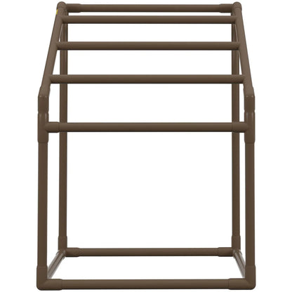 VEVOR Pool Towel Rack, 5 Bar, Brown, Freestanding Outdoor PVC Trapedozal Poolside Storage Organizer, Include 8 Towel Clips, Mesh Bag, Hook, Also Stores Floats and Paddles, for Beach, Swimming Pool - Mekamart Australia