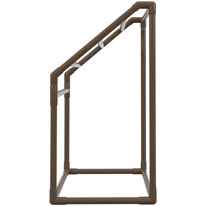 VEVOR Pool Towel Rack, 5 Bar, Brown, Freestanding Outdoor PVC Trapedozal Poolside Storage Organizer, Include 8 Towel Clips, Mesh Bag, Hook, Also Stores Floats and Paddles, for Beach, Swimming Pool - Mekamart Australia