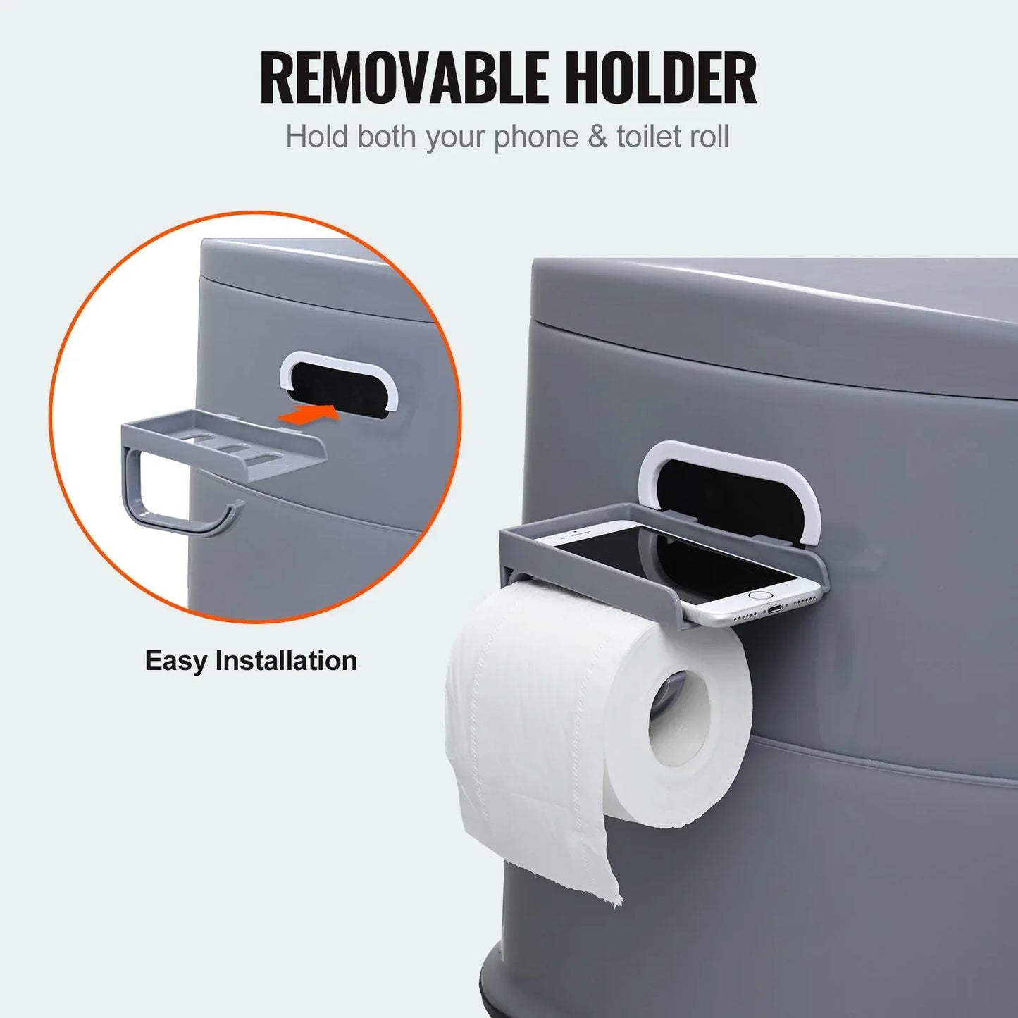 VEVOR Portable Toilet for Camping, Porta Potty with 5L Detachable Inner Bucket & Removable Paper Holder, Commode with Dual Lids, Travel Toilet for Adults Kids Outdoor Camping Car Long Road Trips - Mekamart Australia