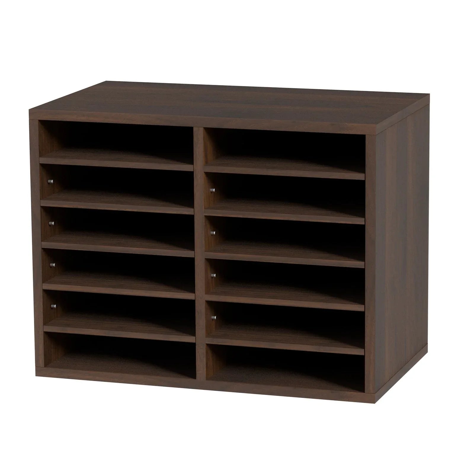 VEVOR Wood Literature Organizer Adjustable File Sorter 12 Compartments Brown - Mekamart Australia