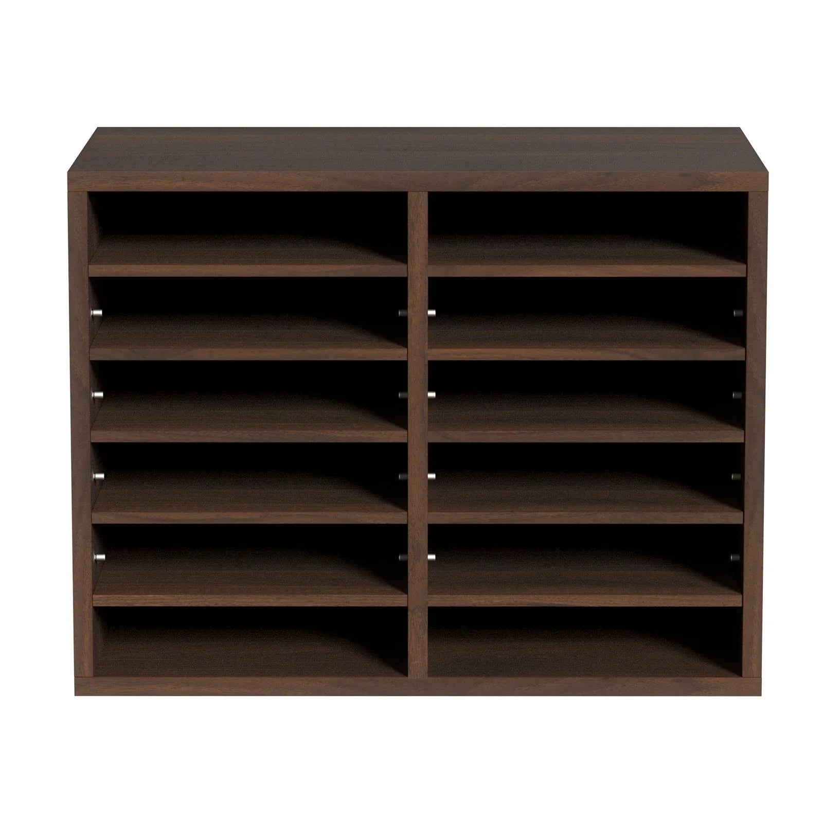 VEVOR Wood Literature Organizer Adjustable File Sorter 12 Compartments Brown - Mekamart Australia