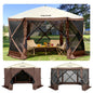 VEVOR Pop-up Camping Gazebo Camping Canopy Shelter 6 Sided 10' x 10' Sun Shade - Mekamart Australia