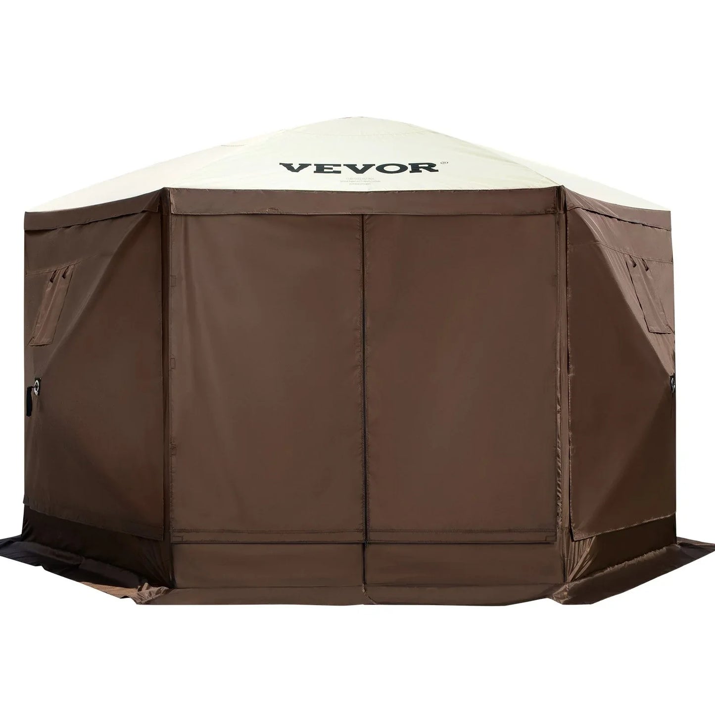 VEVOR Pop-up Camping Gazebo Camping Canopy Shelter 6 Sided 10' x 10' Sun Shade - Mekamart Australia