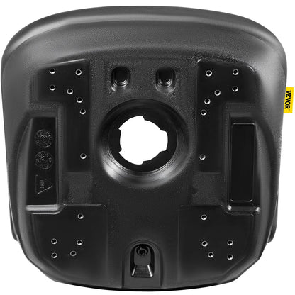 VEVOR Universal Lawn Tractor Seat Replacement, Compact High Back Mower Seat, Black Vinyl Forklift Seat, Central Drain Hole Skid Steer Seat with Mounting Bolt Patterns of 8" x 11.5" & 11.25" x 11.5" - Mekamart Australia