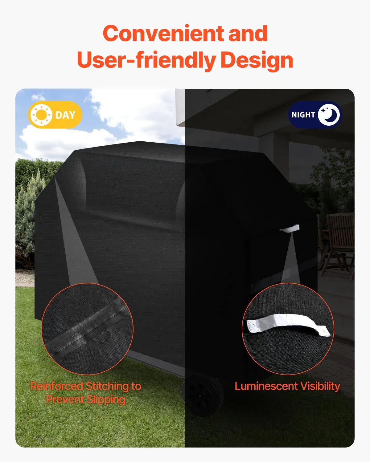 VEVOR 65 inch Grill Cover Heavy Duty BBQ Gas Grill Cover Outdoor Waterproof - Mekamart Australia