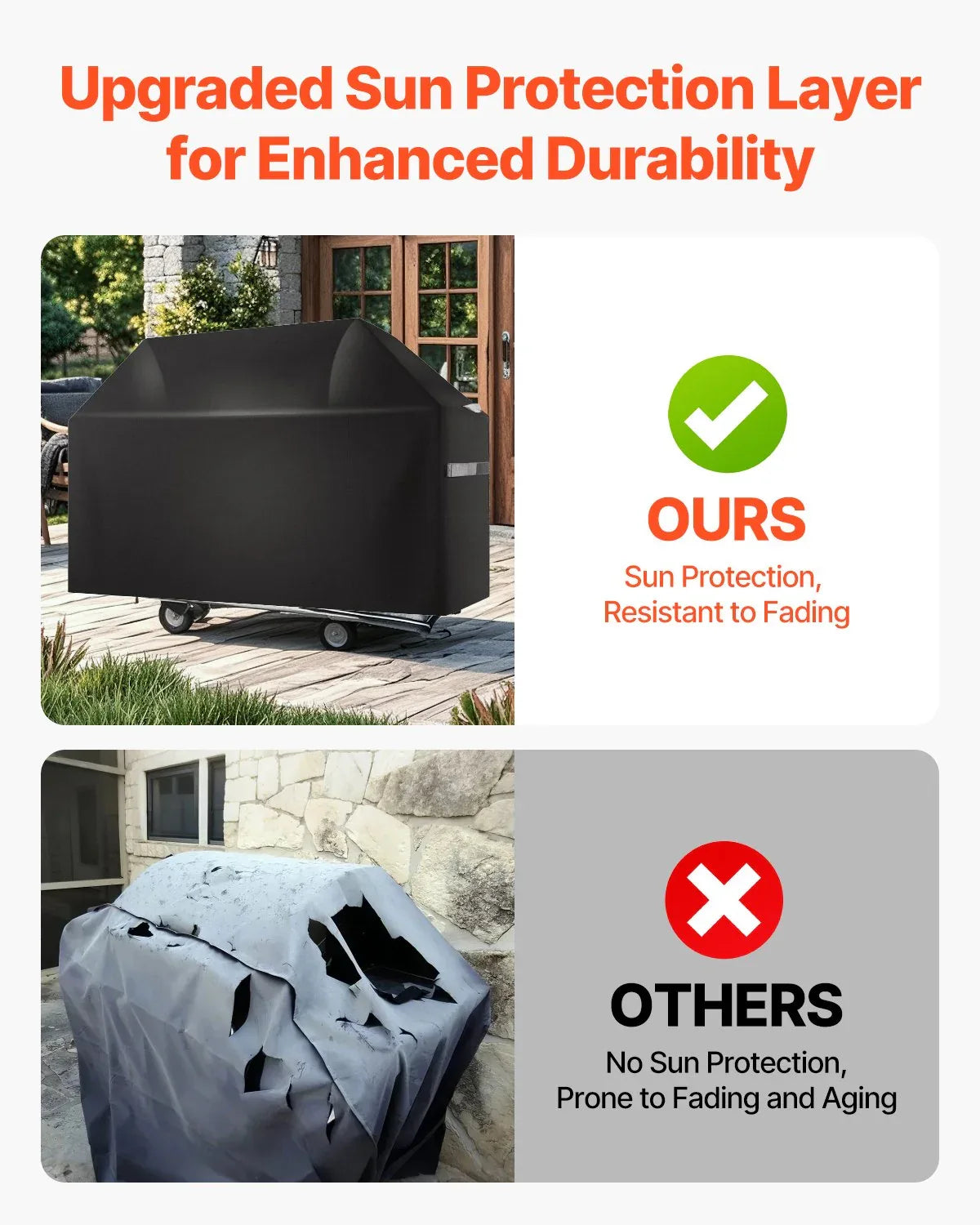 VEVOR 65 inch Grill Cover Heavy Duty BBQ Gas Grill Cover Outdoor Waterproof - Mekamart Australia