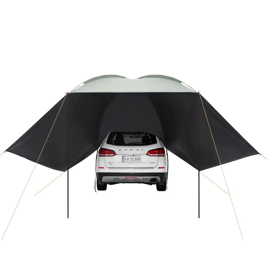 VEVOR Vehicle Awning, Large 10' x 7' Shade Coverage Car Side Awning, PU2000mm UV50+ Car Awning with Extended Side Canopies and Portable Storage Bag, Suitable for Truck, SUV, Van, Campers - Mekamart Australia
