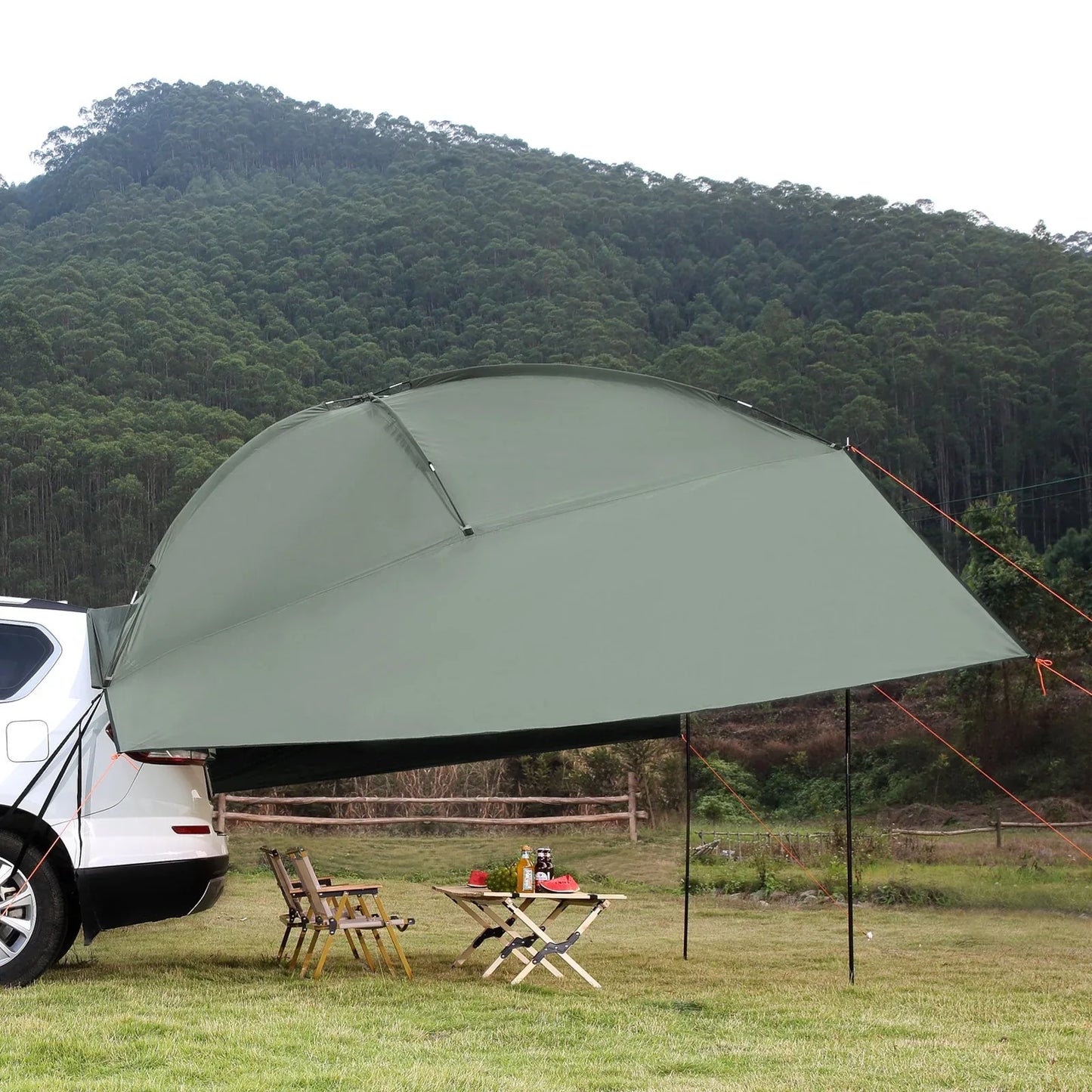 VEVOR Vehicle Awning, Large 10' x 7' Shade Coverage Car Side Awning, PU2000mm UV50+ Car Awning with Extended Side Canopies and Portable Storage Bag, Suitable for Truck, SUV, Van, Campers - Mekamart Australia