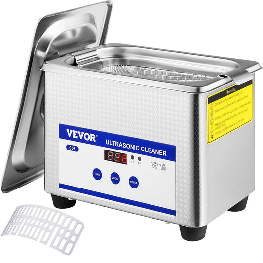 VEVOR 0.8L Professional Ultrasonic Cleaner 304 Stainless Steel Digital Lab Ultrasonic Cleaner with Timer for Jewelry Watch Glasses Circuit Board Dentures Small Parts Dental Instrument (0.8L) - Mekamart Australia