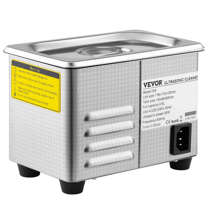 VEVOR 0.8L Professional Ultrasonic Cleaner 304 Stainless Steel Digital Lab Ultrasonic Cleaner with Timer for Jewelry Watch Glasses Circuit Board Dentures Small Parts Dental Instrument (0.8L) - Mekamart Australia