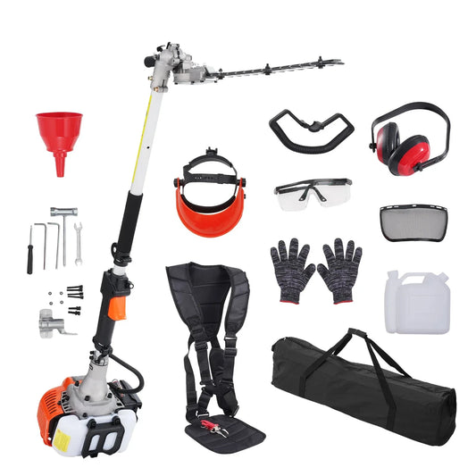 VEVOR 15.7-inch 26CC 2 Cycle Gas Hedge Trimmer, Gas Powered Pole Hedge Trimmer with Dual Sided Dual Action Blade, Adjustable Trimmer Head, Suitable for Trimming Shrubs, Bushes - Mekamart Australia
