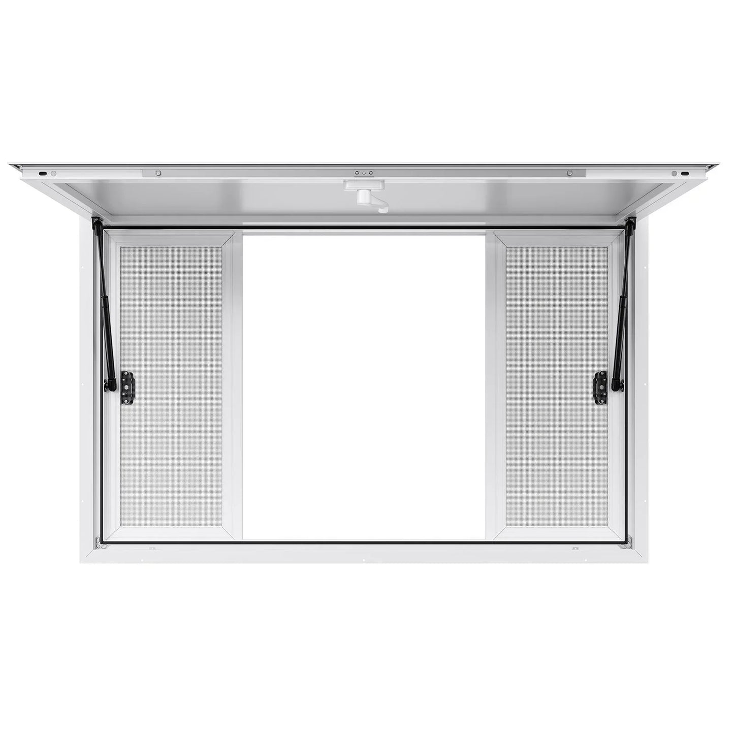 VEVOR Concession Window 1346x838 mm, Aluminum Alloy Service Window for Food Truck, Up to 85 Degrees Stand Serving Window with 4 Sliding Windows, Awning Door, and Drag Hook, for Concession Trailers - Mekamart Australia
