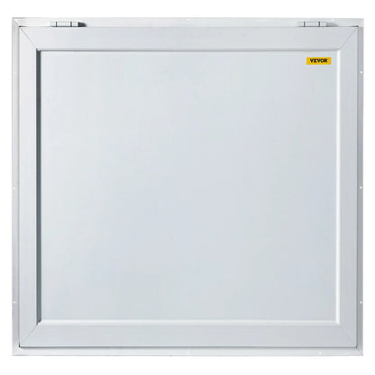 VEVOR Concession Window, 91.4 x 91.4 cm Aluminum Alloy Food Truck Service Window with 4 Horizontal Sliding Screen Windows & Awning Door & Drag Hook, Serving Window for Food Trucks Concession Trailers - Mekamart Australia