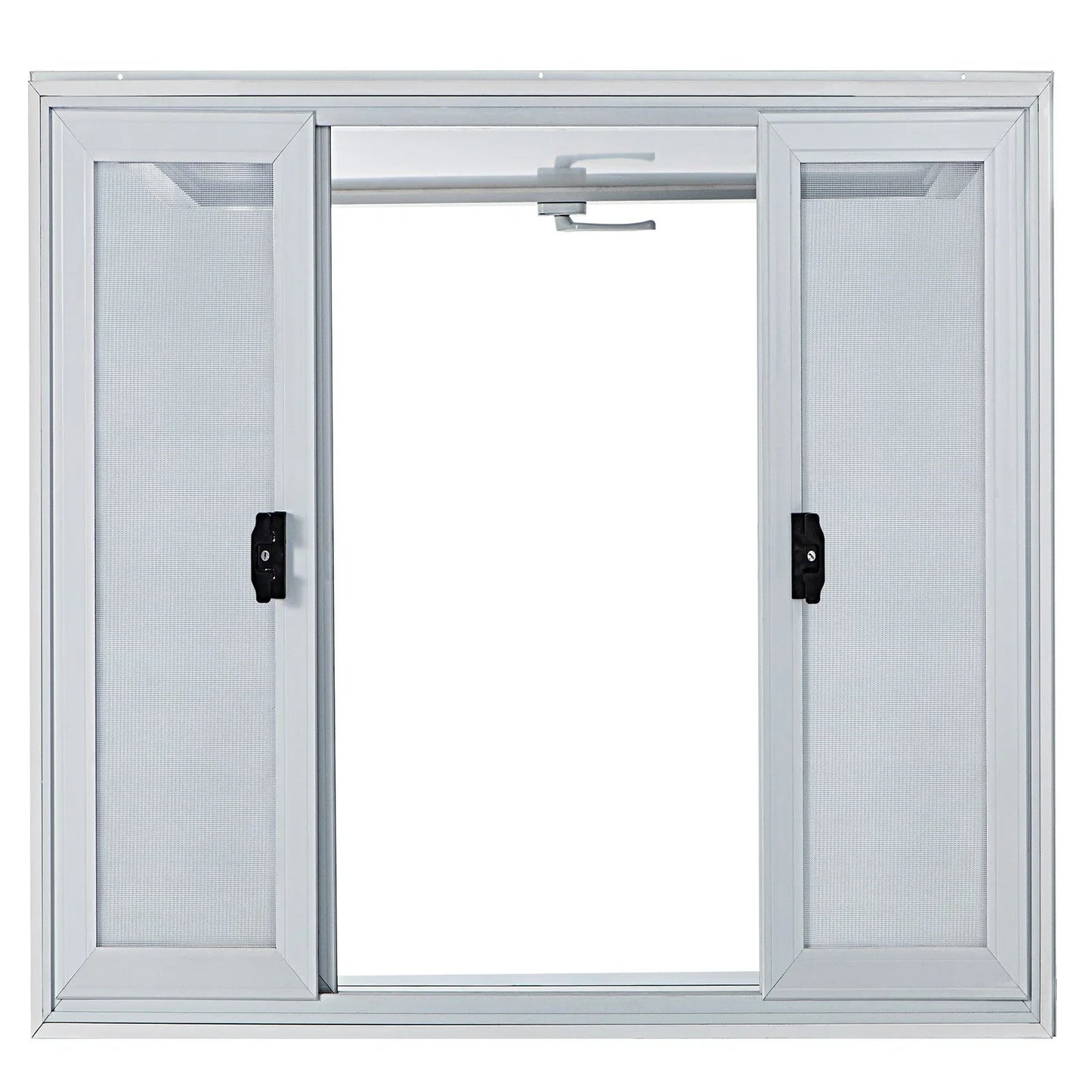 VEVOR Concession Window, 91.4 x 91.4 cm Aluminum Alloy Food Truck Service Window with 4 Horizontal Sliding Screen Windows & Awning Door & Drag Hook, Serving Window for Food Trucks Concession Trailers - Mekamart Australia