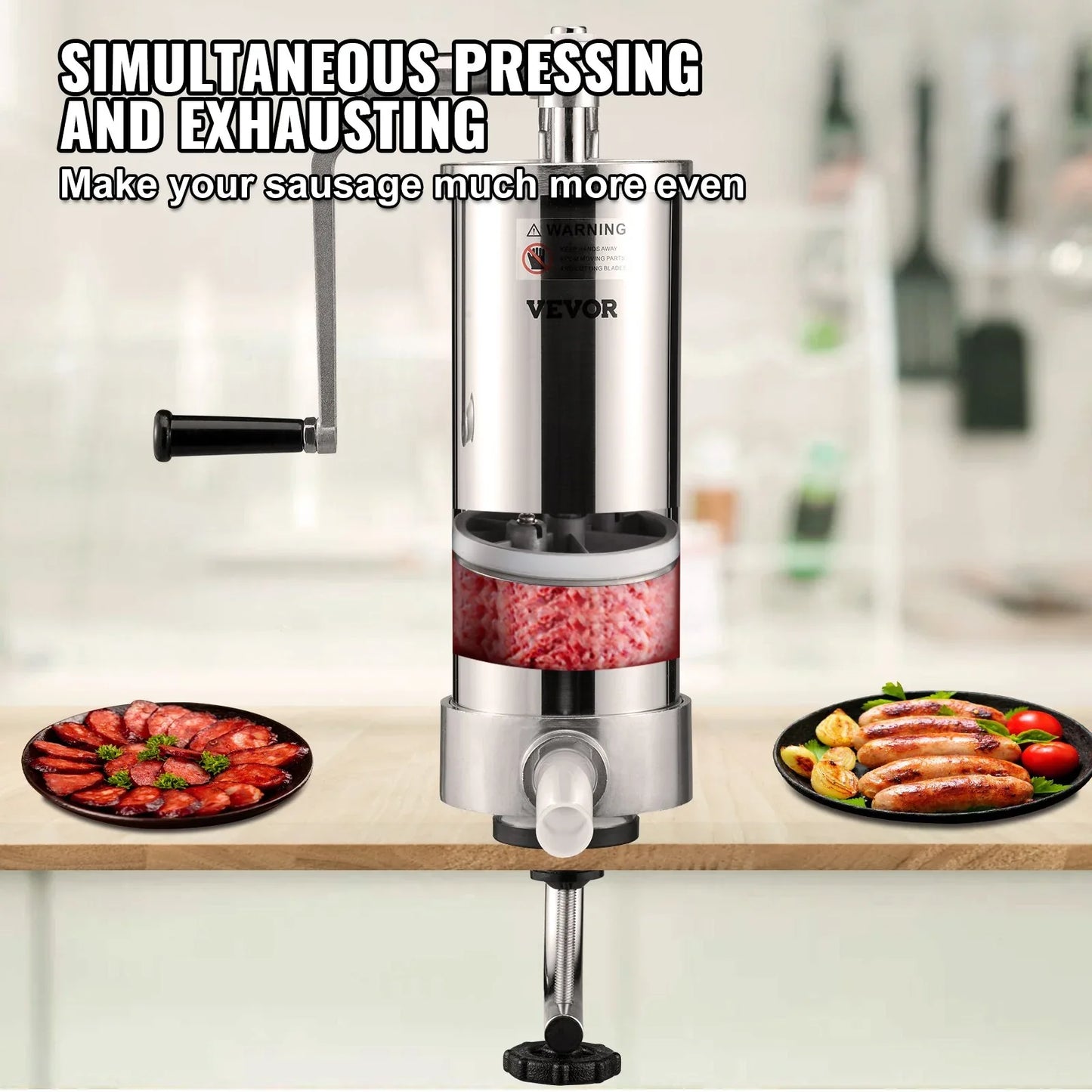 VEVOR Sausage Stuffer 5LBS/3L Capacity Homemade Sausage Maker Stainless Steel - Mekamart Australia