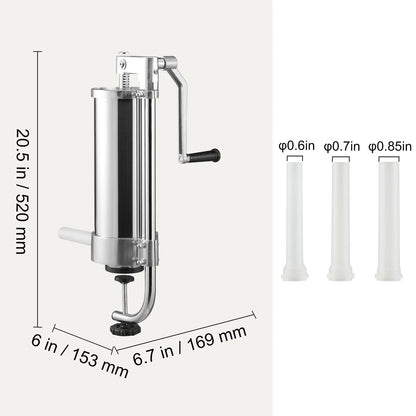 VEVOR Sausage Stuffer 5LBS/3L Capacity Homemade Sausage Maker Stainless Steel - Mekamart Australia