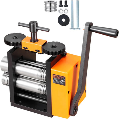 VEVOR Rolling Mill, 2.95"/75 mm Jewelry Rolling Mill Machine, 1: 2 Gear Ratio, 3-in-1 Multi-function Rolling Mill, 0.03-6.5mm Press Thickness for Metal Jewelry Making Sheet Square Wire Semicircle - Mekamart Australia