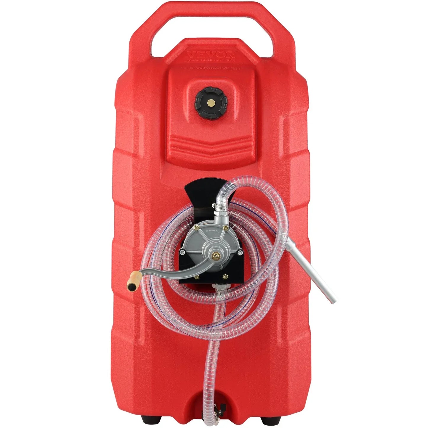 VEVOR 60.57L Fuel Caddy, 7.8 L/min, Portable Gas Storage Tank Container with Hand Pump Rubber Wheels, Fuel Transfer Storage Tank for Gasoline Diesel Machine Oil Car Mowers Tractor Boat Motorcycle - Mekamart Australia