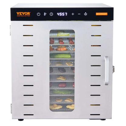 VEVOR 10 Trays Food Dehydrator Machine Stainless Steel 1000W Jerky Fruit Drying - Mekamart Australia