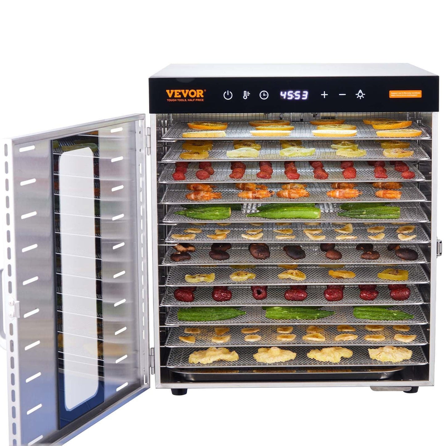 VEVOR 10 Trays Food Dehydrator Machine Stainless Steel 1000W Jerky Fruit Drying - Mekamart Australia