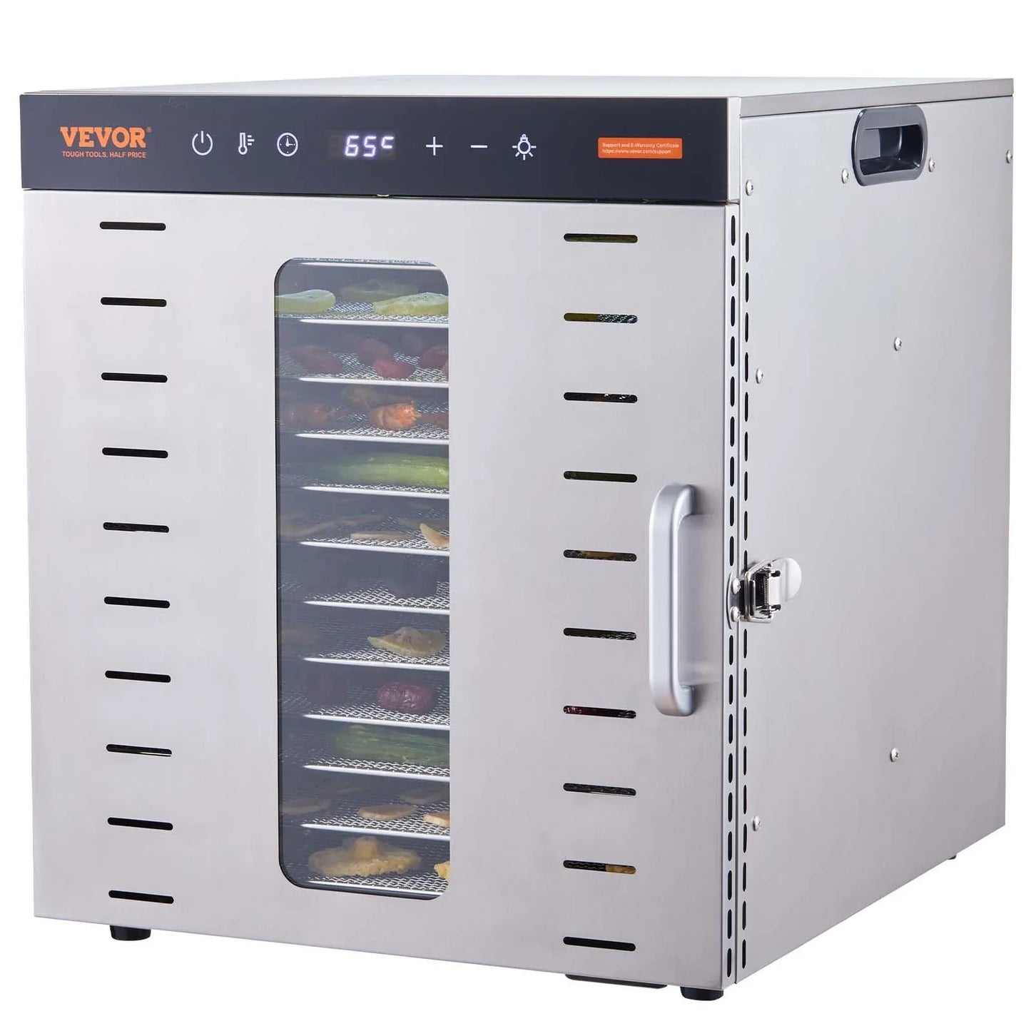 VEVOR 10 Trays Food Dehydrator Machine Stainless Steel 1000W Jerky Fruit Drying - Mekamart Australia