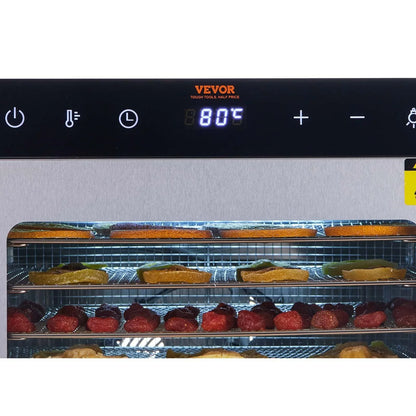 VEVOR 10 Trays Food Dehydrator Machine Stainless Steel 800W Jerky Fruit Drying - Mekamart Australia