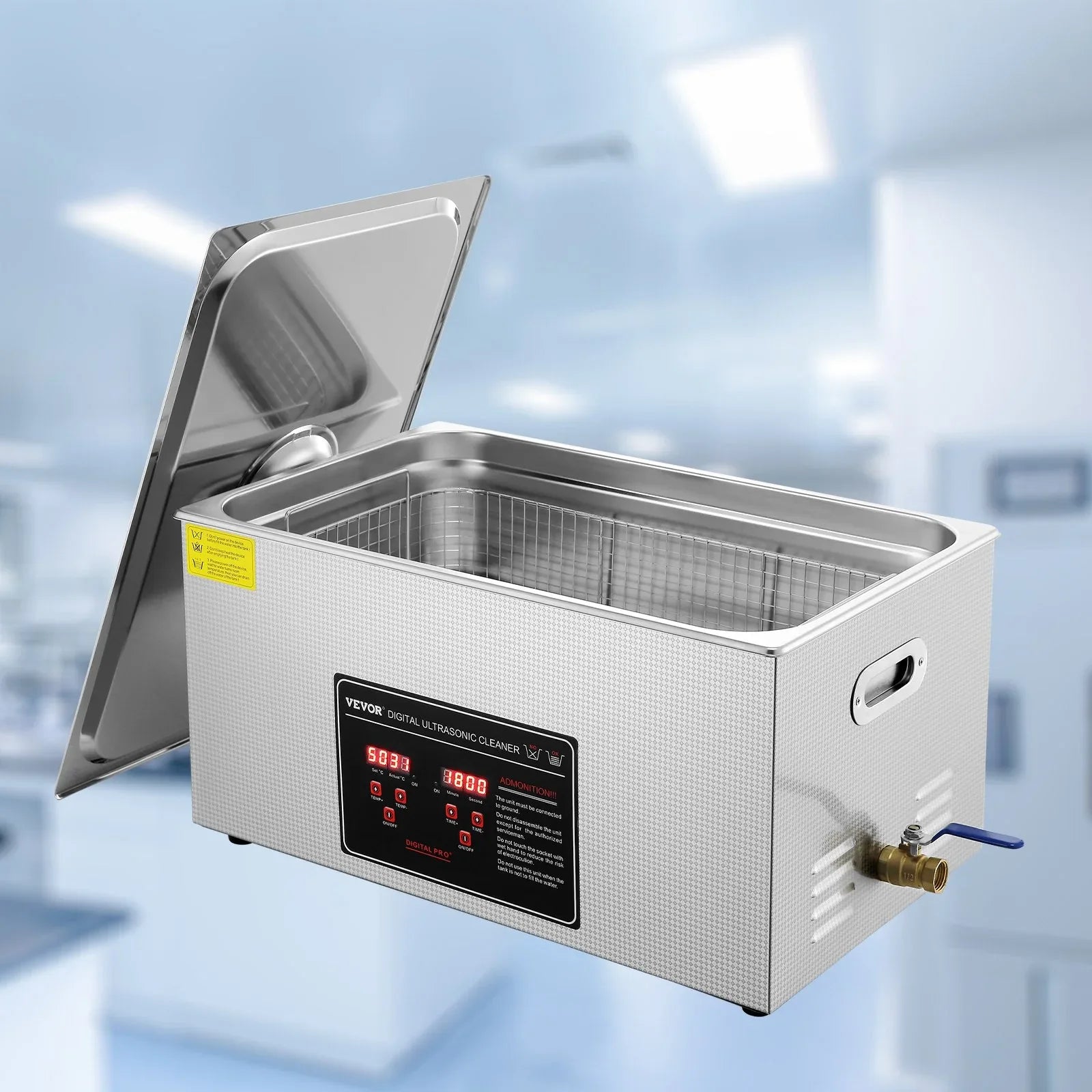 VEVOR 22L Ultrasonic Cleaner with Timer Heating Machine Digital Sonic Cleaner - Mekamart Australia