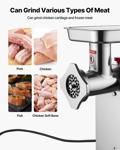 VEVOR Commercial Electric Meat Grinder 9.2 Lbs/Min Sausage Stuffer Maker Kitchen - Mekamart Australia