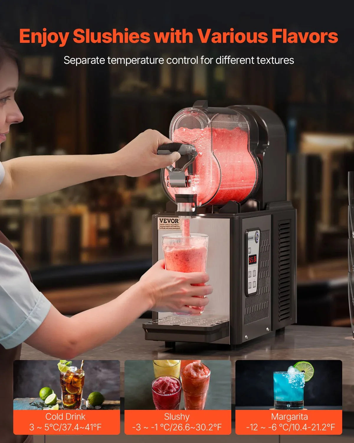 VEVOR 3L Commercial Slushy Machine Margarita Smoothie Frozen Drink Maker - Mekamart Australia