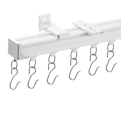 VEVOR Ceiling Curtain Track Set 5.9 FT/1.8 Meter_oom Divider with Hooks White - Mekamart Australia