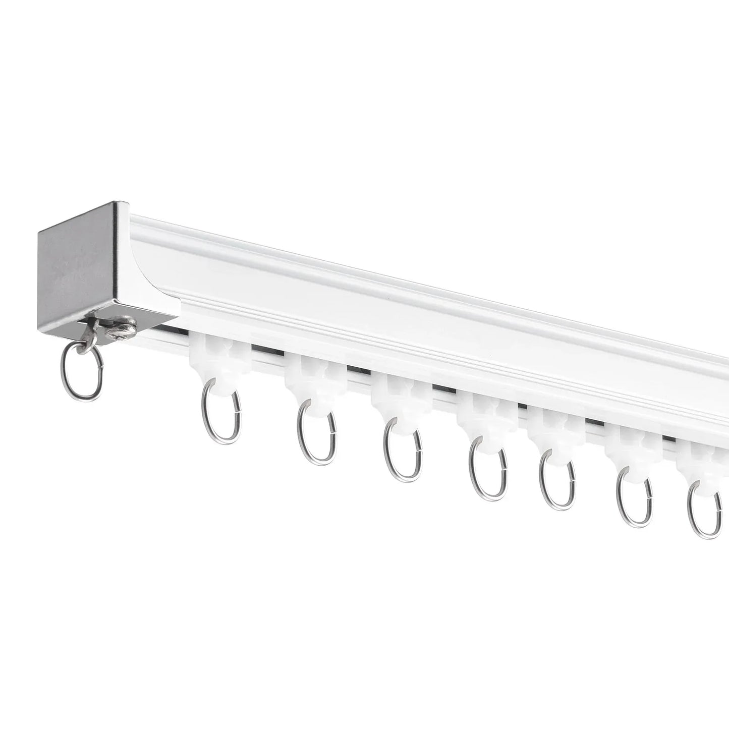 VEVOR Ceiling Curtain Track Set 5.9 FT/1.8 Meter_oom Divider with Hooks White - Mekamart Australia