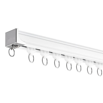 VEVOR Ceiling Curtain Track Set 5.9 FT/1.8 Meter_oom Divider with Hooks White - Mekamart Australia