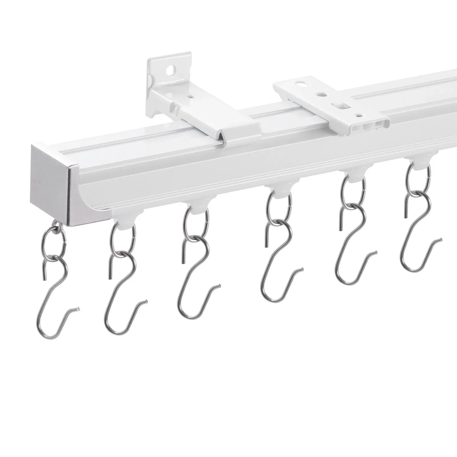 VEVOR Ceiling Curtain Track Set 5.9 FT/1.8 Meter_oom Divider with Hooks White - Mekamart Australia