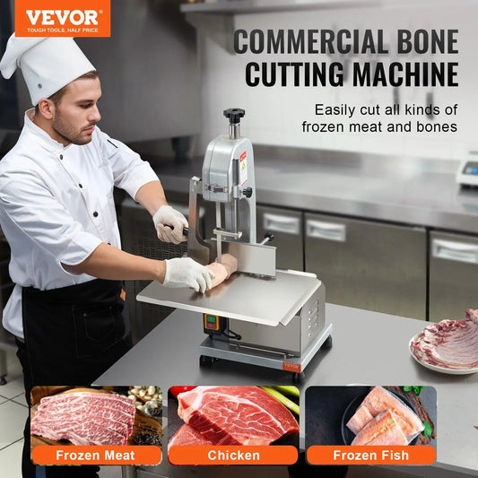 VEVOR 650W Commercial Electric Meat Bandsaw Stainless Steel Bone Sawing Machine - Mekamart Australia
