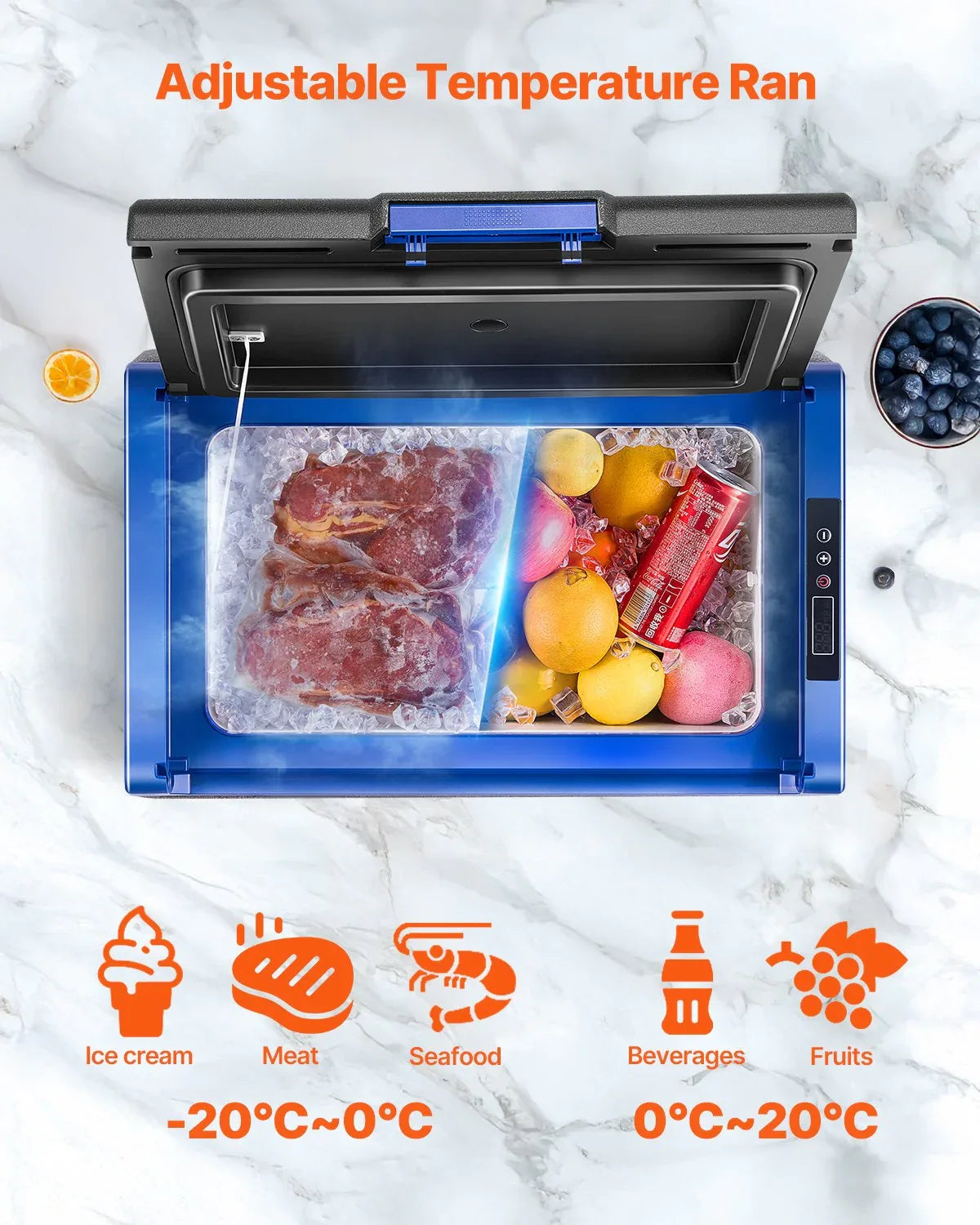 VEVOR Portable Car Refrigerator Freezer Compressor 35L Single Zone for Car Home - Mekamart Australia