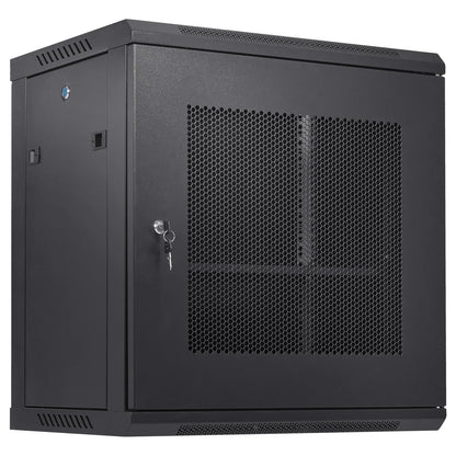 VEVOR 12U Wall Mount Network Server Cabinet, 15.5'' Deep, Server Rack Cabinet Enclosure, 200 lbs Max. Ground-mounted Load Capacity, with Locking Door Side Panels, for IT Equipment, A/V Devices - Mekamart Australia