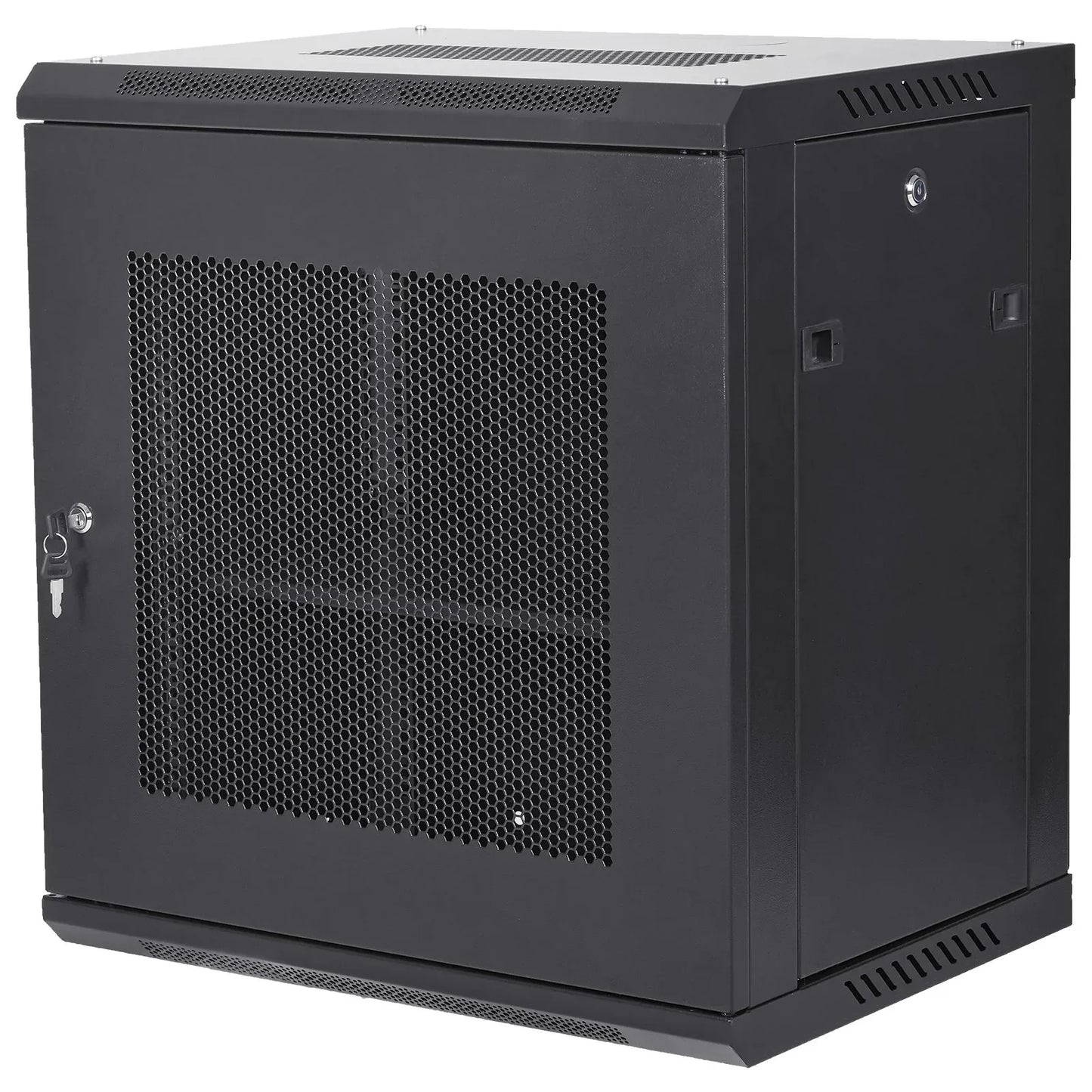 VEVOR 12U Wall Mount Network Server Cabinet, 15.5'' Deep, Server Rack Cabinet Enclosure, 200 lbs Max. Ground-mounted Load Capacity, with Locking Door Side Panels, for IT Equipment, A/V Devices - Mekamart Australia