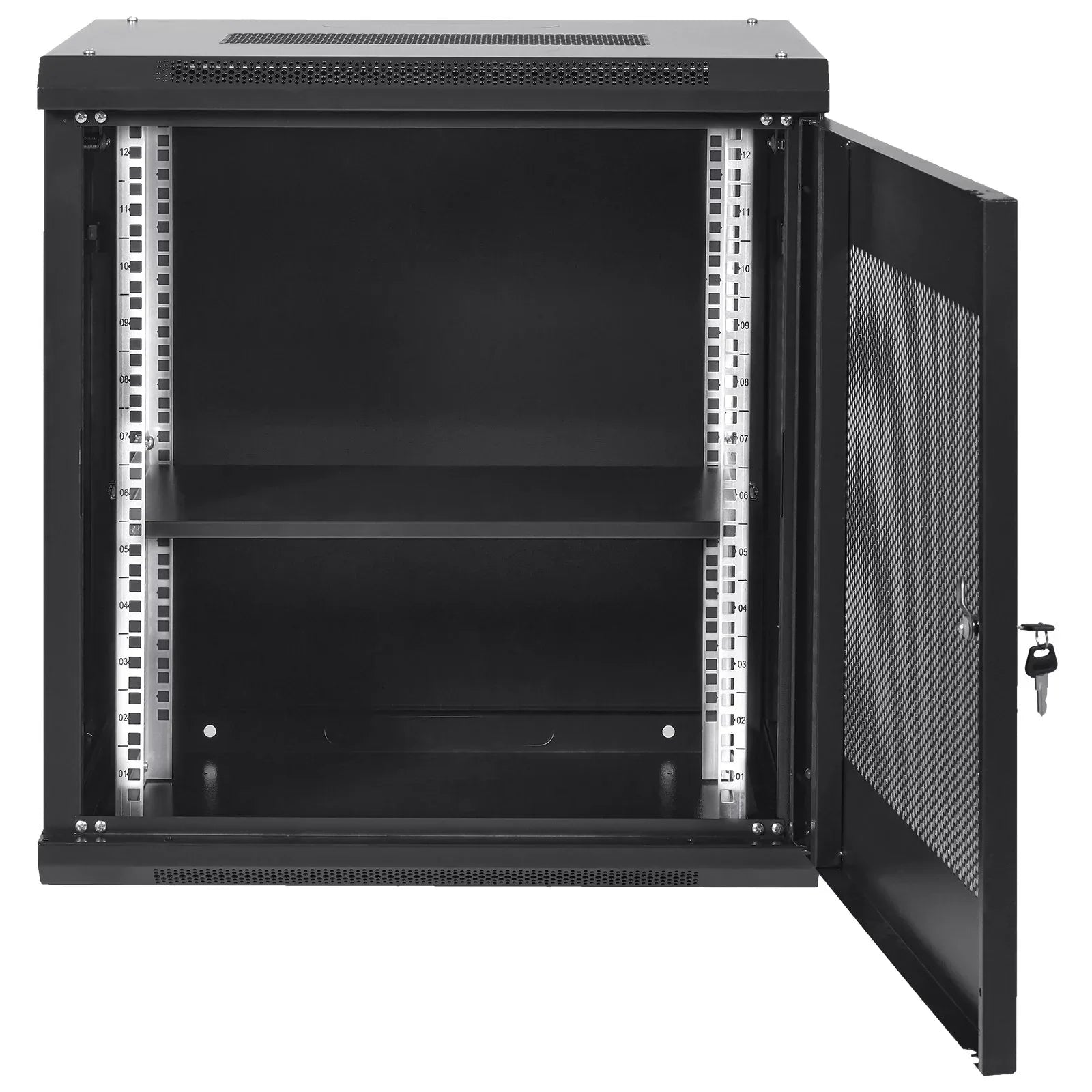 VEVOR 12U Wall Mount Network Server Cabinet, 15.5'' Deep, Server Rack Cabinet Enclosure, 200 lbs Max. Ground-mounted Load Capacity, with Locking Door Side Panels, for IT Equipment, A/V Devices - Mekamart Australia