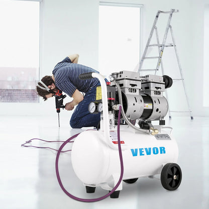 VEVOR Air Compressor 6.6 Gallon, Portable Air Compressor 1 HP, Oil Free Air Compressor Steel Tank 750W, Pancake Air Compressor 115 PSI, Ultra Quiet Compressor for Home Repair, Tire Inflation - Mekamart Australia